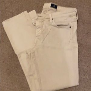 AG The Stilt Crop Tan Jean
